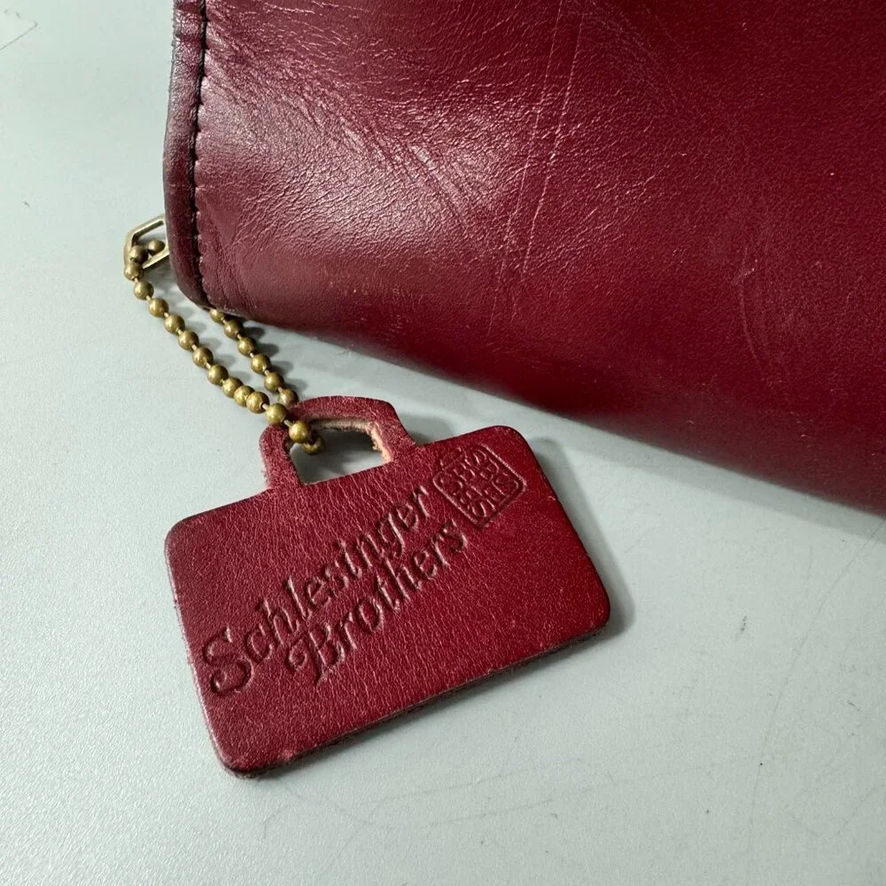 Vintage Schlesinger Brother Burgundy Leather Briefcase